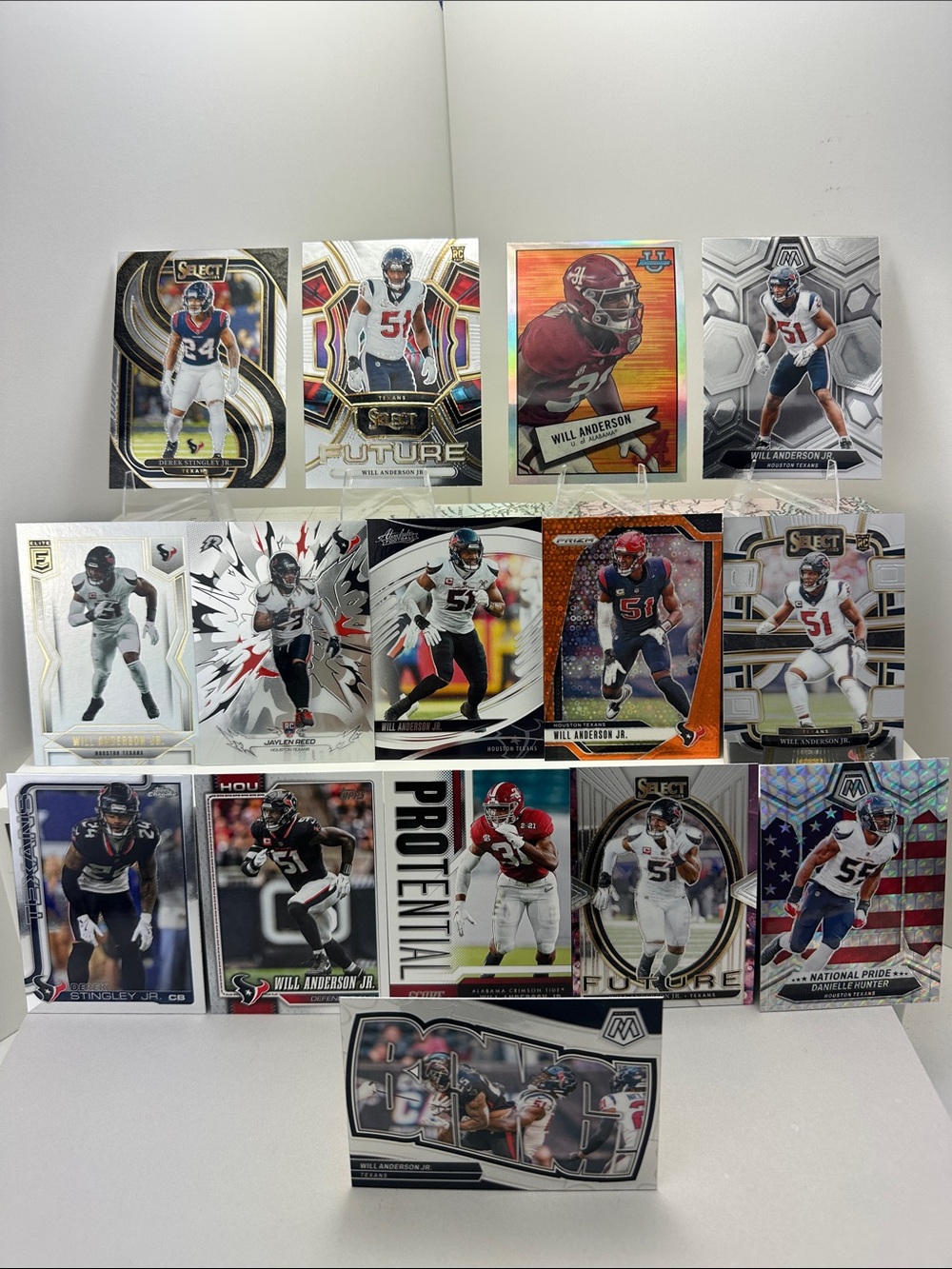 4 Will Anderson Jr. Rookies Texans lot of 15  + Hunter/Derek Stingley Jr/Reed